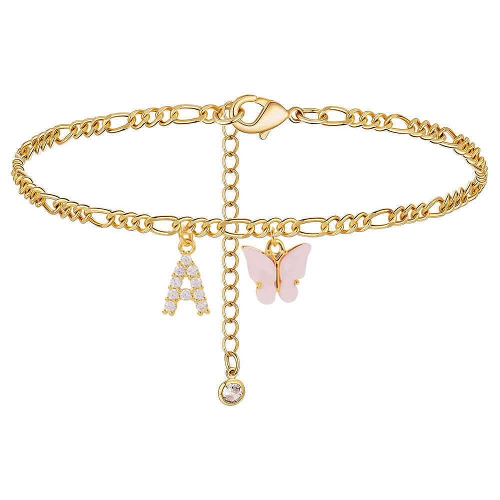 Butterfly Initial Anklet