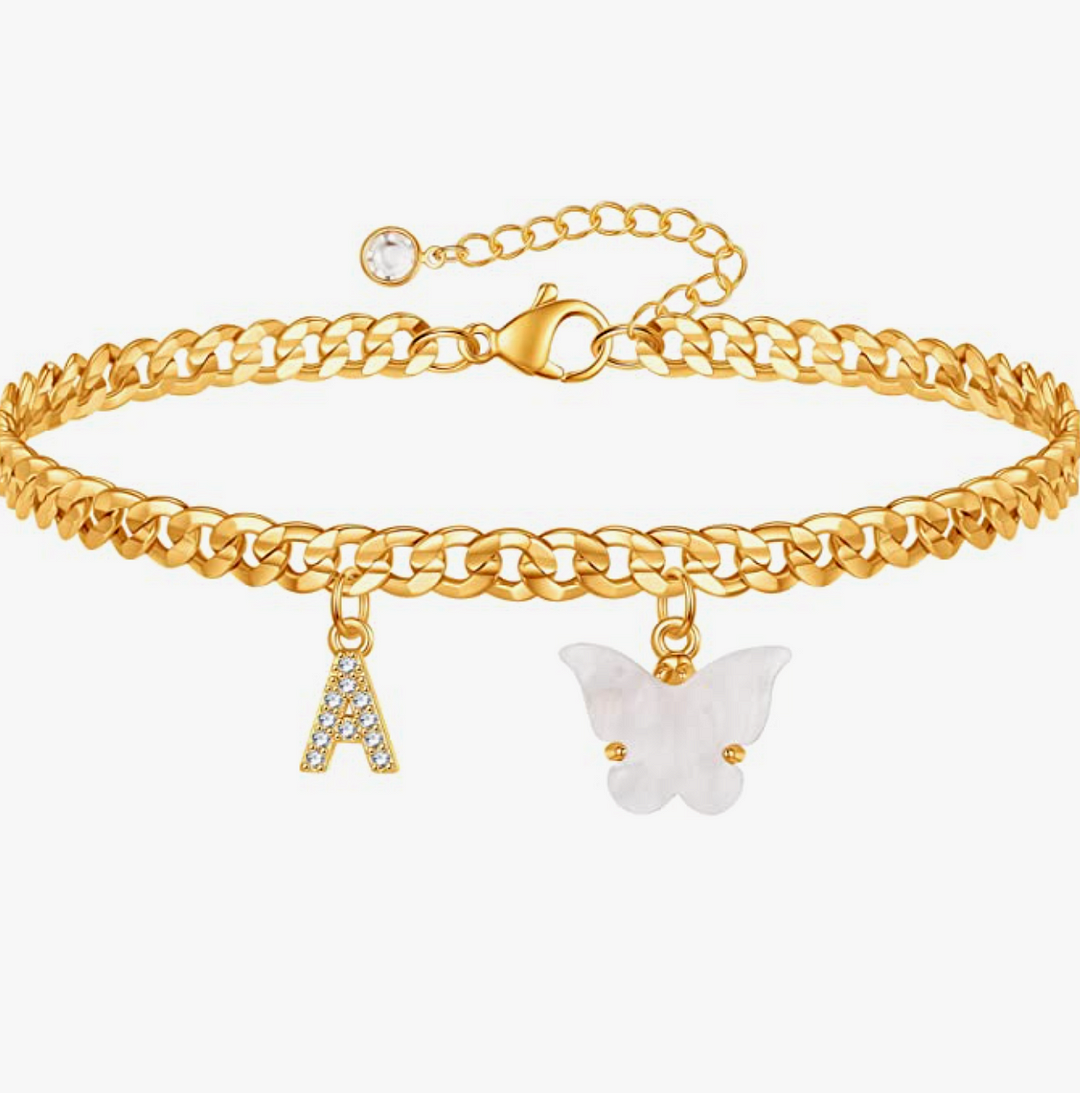 Butterfly Initial Anklet