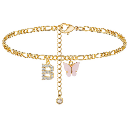 Butterfly Initial Anklet