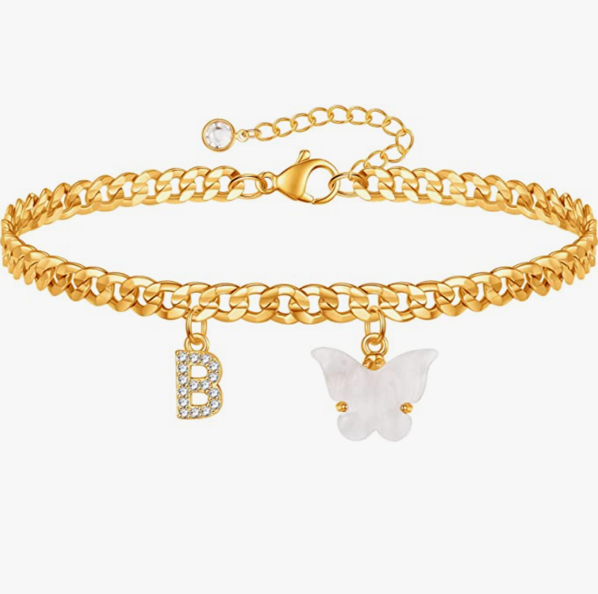 Butterfly Initial Anklet