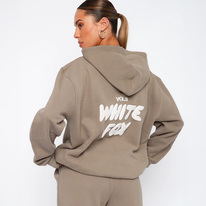 Oversized White Fox Sweatsuit