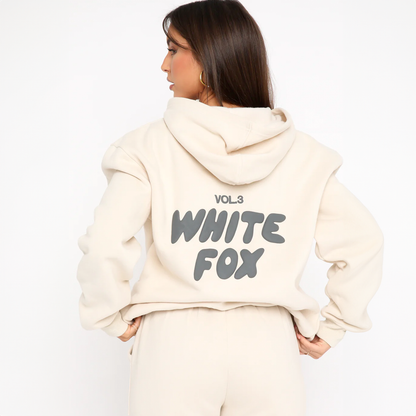 Oversized White Fox Sweatsuit