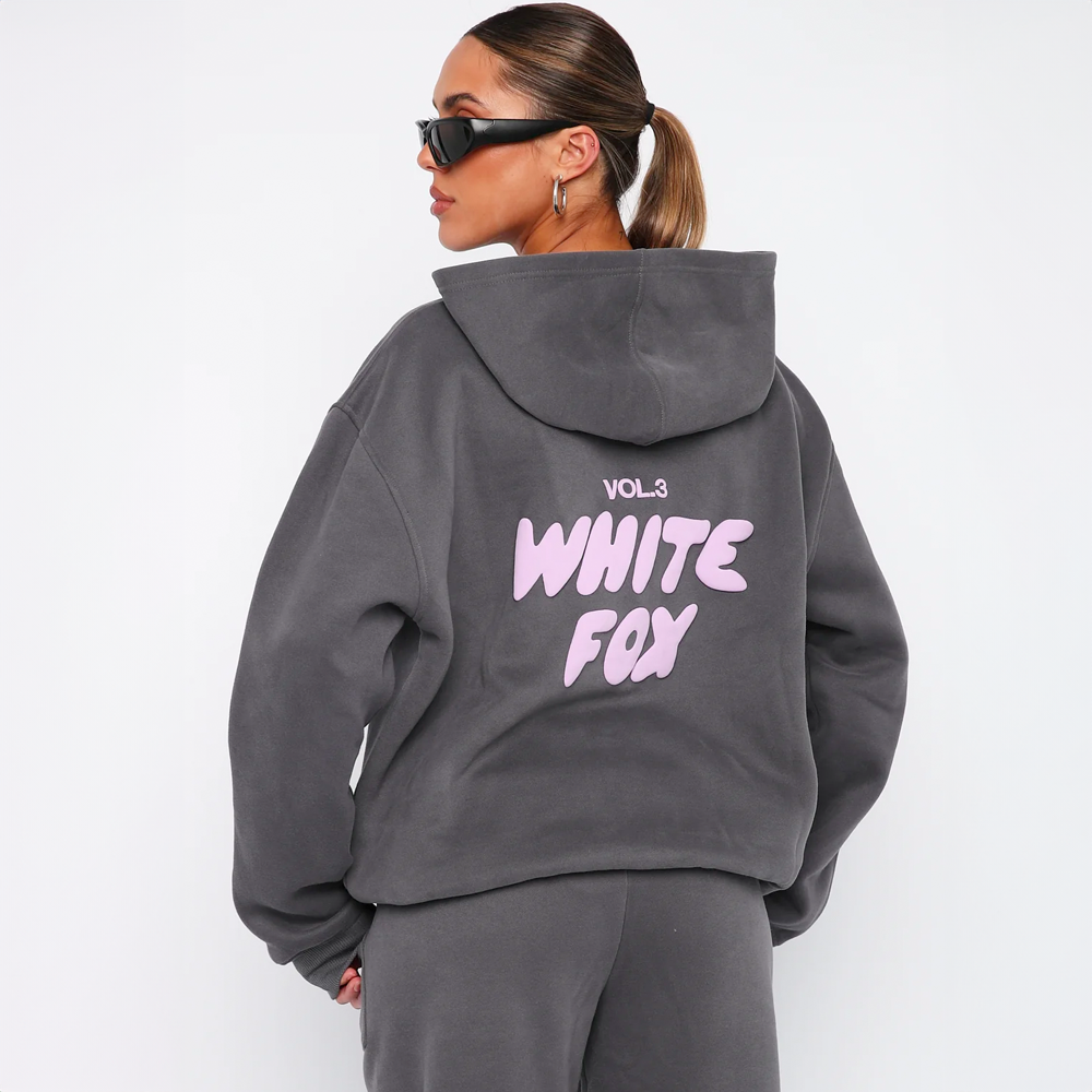 Oversized White Fox Sweatsuit