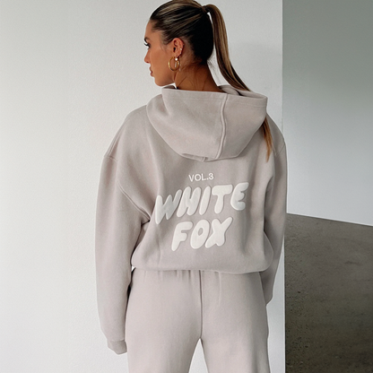 Oversized White Fox Sweatsuit